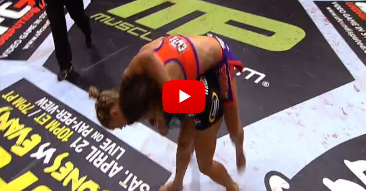Ronda Rousey shows what happens when you try to hug like Mayweather-Pacquiao
