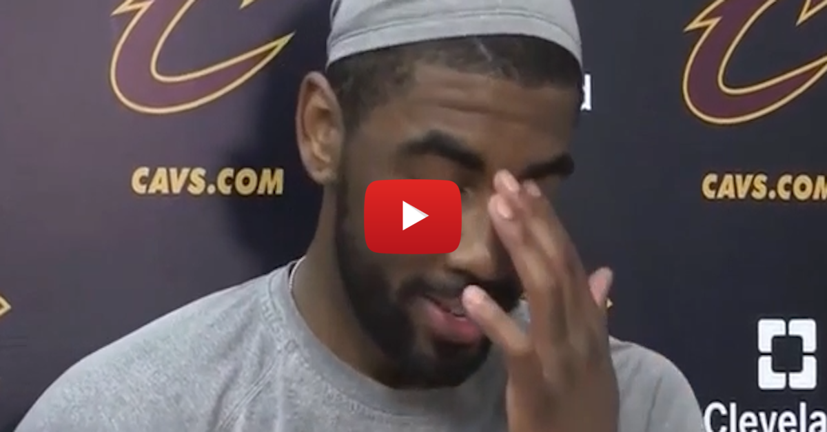 Reporter asks Kyrie Irving the strangest question about LeBron James