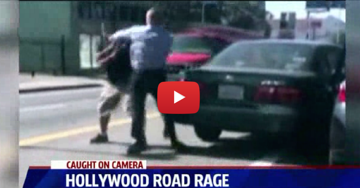 Road rage incident escalates to fistfight in the middle of the road