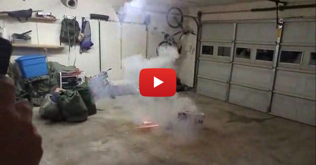 Guys Light Firework in Closed Garage, And It Ended Terribly