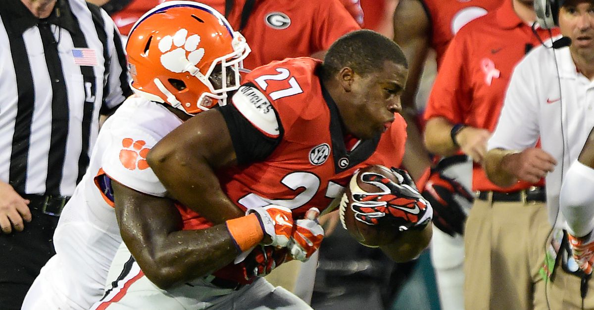 Nick Chubb Georgia Bulldogs #27 NCAA Jersey - Red