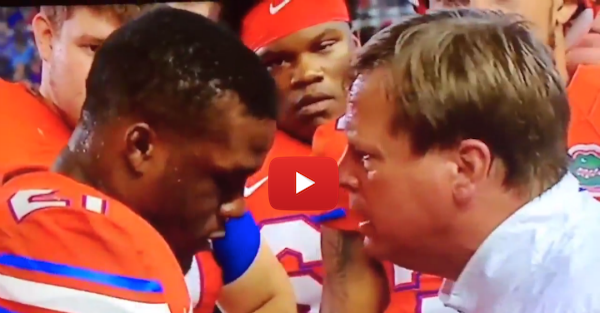 Here’s some audio of Jim McElwain chewing out Kelvin Taylor after his throat slashing gesture
