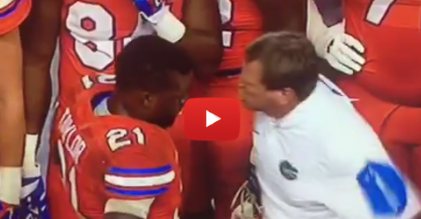 Watch Jim McElwain rip Kelvin Taylor a new one after he gets flagged for a throat slash gesture