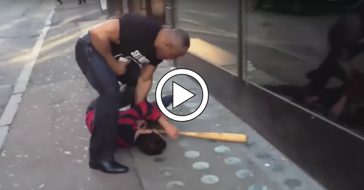 Wannabe Tough Guy Harasses Security Guard, Quickly Gets Lights Knocked Out