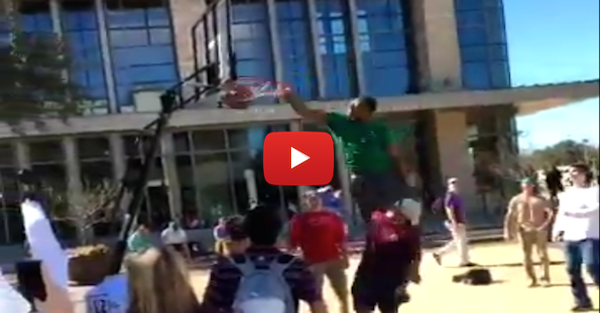 Watch TAMU defensive end Myles Garrett throw down this monster dunk