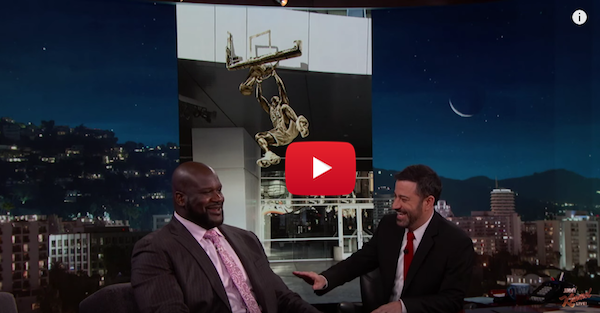Jimmy Kimmel surprises Shaq with plans of a statue outside of Staples