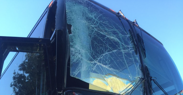 Broncos team bus got into an accident when it reportedly clipped its police escort