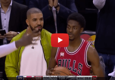 Drake totally helped force a five-second call on the Bulls