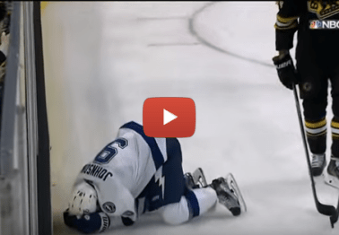 Hockey player takes a puck to the face, bleeds all over the ice, and comes back like it?s nothing