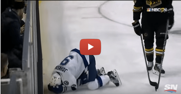 Hockey player takes a puck to the face, bleeds all over the ice, and comes back like it’s nothing