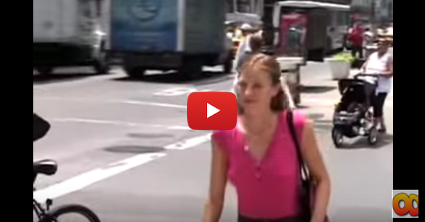 She decides to bounce down the street in New York with no bra, and