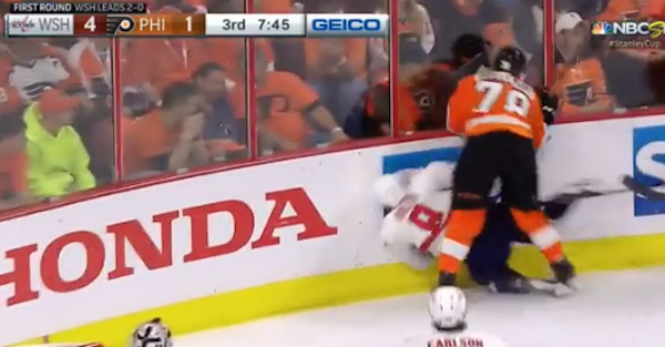 Flyers’ right-winger lands incredibly illegal, dangerous hit on Capitals defenseman