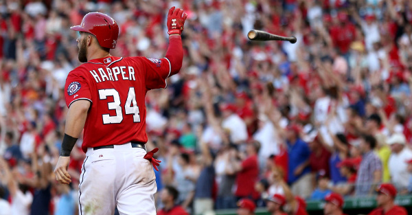 A day after a rookie hit the longest HR of the year, Bryce Harper