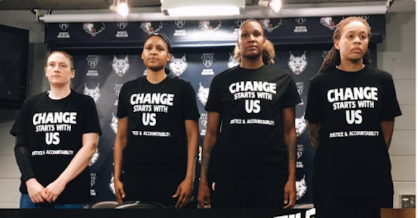 Four Minnesota cops left their security posts at a WNBA game after players wore these shirts