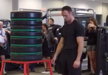 Guy breaks world record with unreal standing box jump