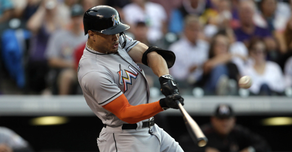 The mighty Giancarlo Stanton hit one of the longest home runs in major league history
