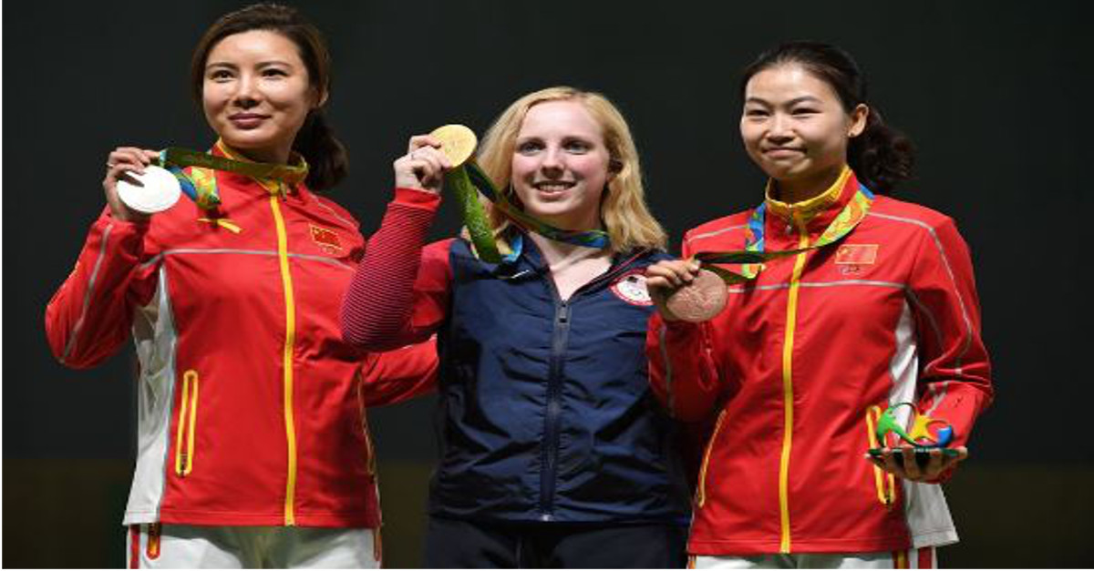 Virginian Ginny Thrasher takes a shot and wins first gold medal for U.S.