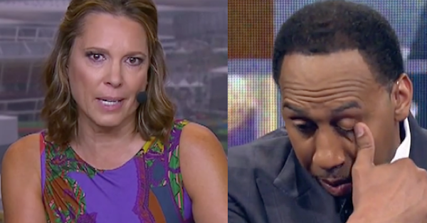 Hannah Storm, Stephen A. Smith emotionally react to John Saunders untimely passing