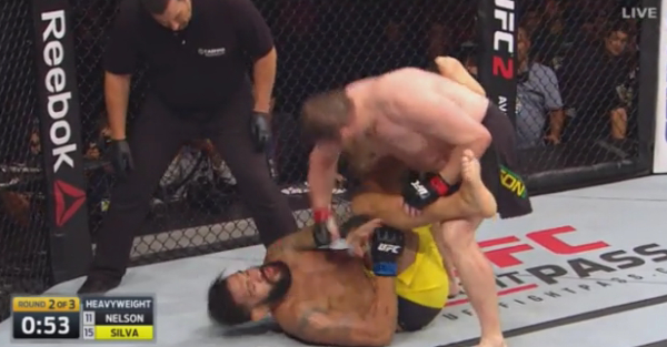  Roy Nelson knocked out  Bigfoot Silva then kicked the ref 