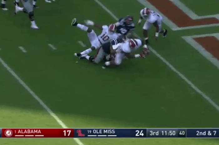 Bama defense strikes again, scores to even game with Ole Miss