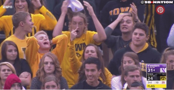 Iowa fans freaked out and littered the field during upset loss to Northwestern