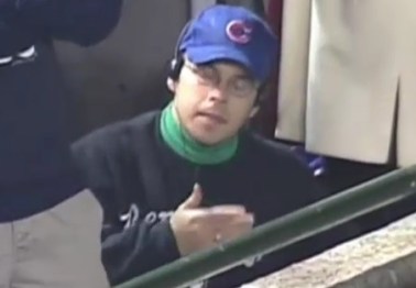It looks like one of the most well-known Cubs fans won't be attending any World Series games