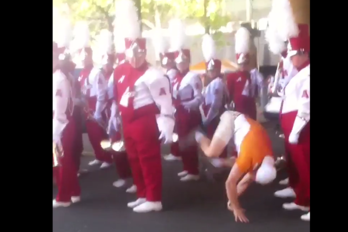 Watch idiot Tennessee fan attempt to troll Alabama band