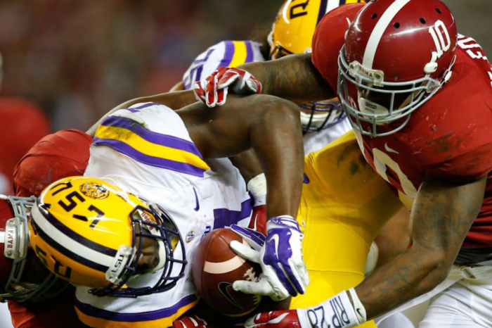 LSU running back takes confusing shot at Alabama defense, is immediately torched by Ryan Anderson, twitter
