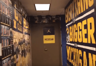 Jim Harbaugh redecorated Iowa's legendary pink visitor's locker room