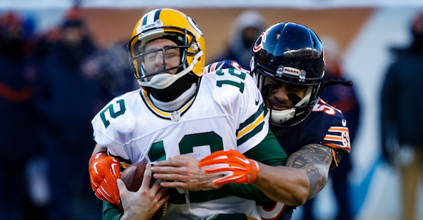 Packers-Bears was so cold, a helmet literally cracked