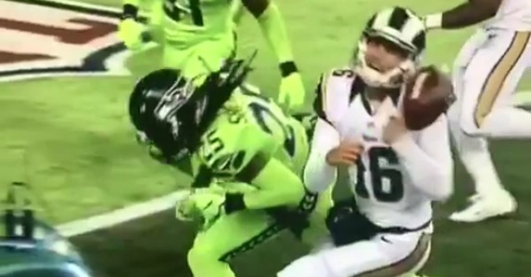 Jared Goff is in concussion protocol after Richard Sherman absolutely laid the wood on him