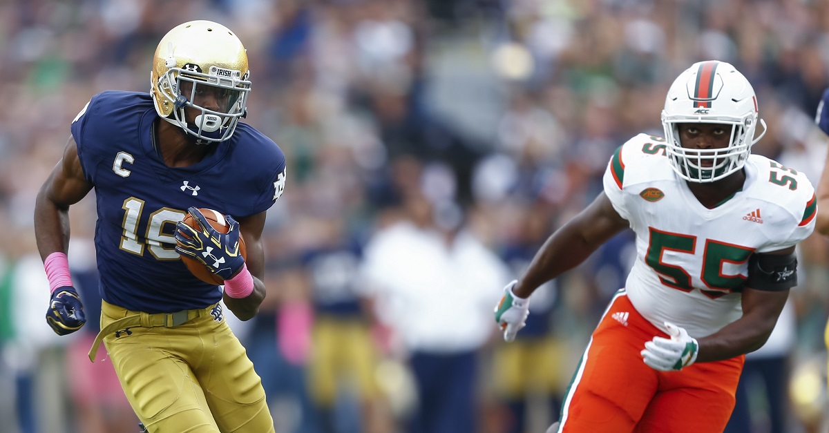 Notre Dame wideout is following in his famous father's footsteps and is  switching sports - FanBuzz