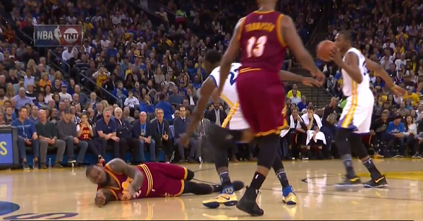 LeBron James majorly flops his way into a flagrant foul