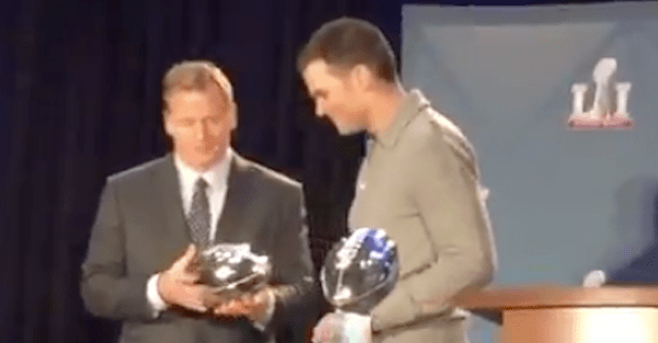 Awkward Roger Goodell agonizes while handing over awards to Bill Belichick, Tom Brady
