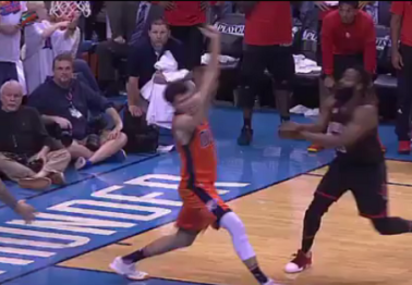 James Harden gets away with blatant foul to beat OKC in Game 4 of their series