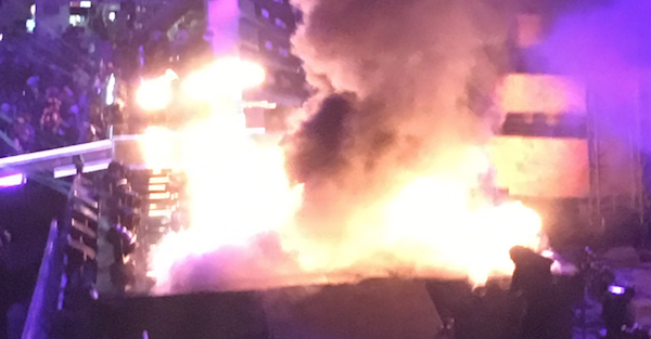 Undertaker’s pyro literally caught the stage on fire at WrestleMania 33