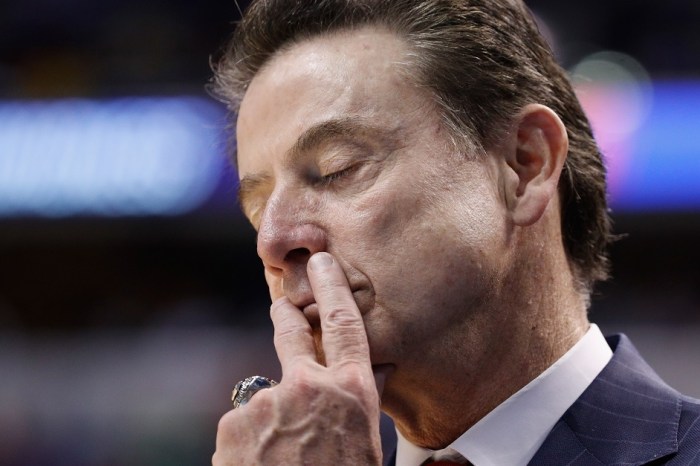 Former coach Rick Pitino reacts to NCAA sanctions at Louisville