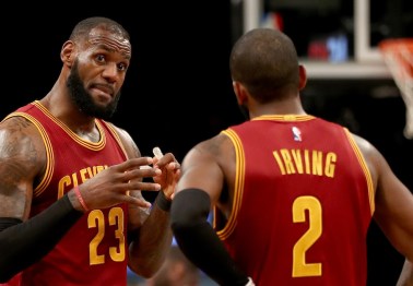 Kyrie Irving had an ice-cold response when asked if he talked to LeBron James ahead of trade request