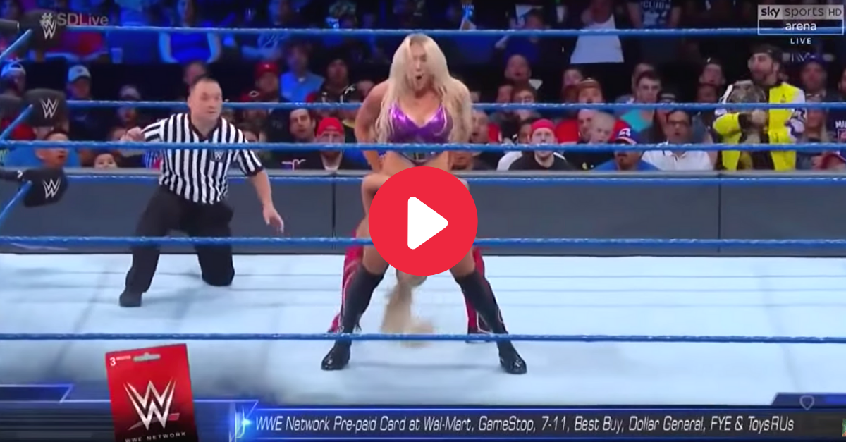 WWE's Charlotte Flair Reacts to Wardrobe Malfunction.