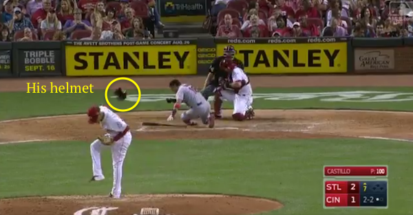 MLB player takes a 97 MPH fastball to the head and his helmet comes flying off