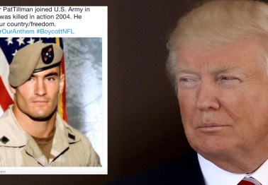 NFL hero Pat Tillman's widow responds after Donald Trump shares picture in response to national anthem protests