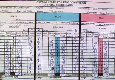 Here is the controversial 118-110 scorecard from the Canelo-Golovkin split-draw decision