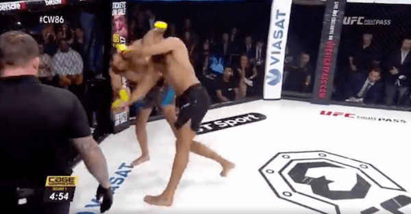 Some poor MMA fighter got annihilated in just 8 seconds by his 6’6″ opponent