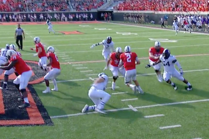 Lineman sacking his own quarterback is a very bold strategy