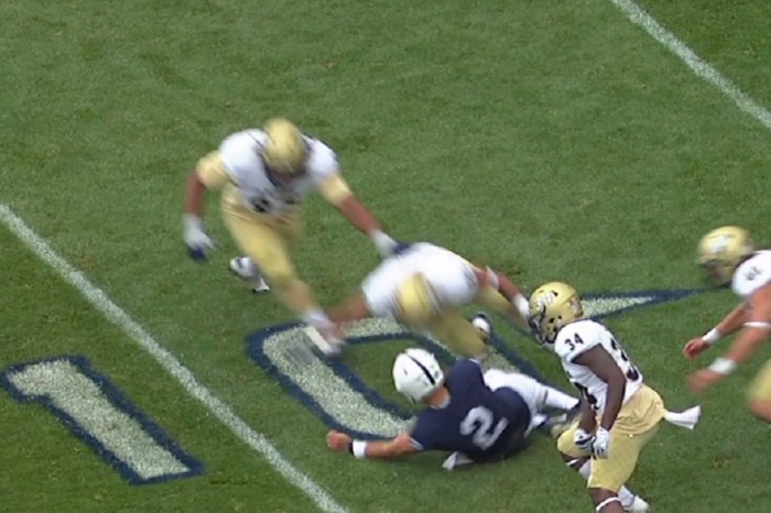 Defender ejected after absolutely dirty targeting hit on Penn State QB