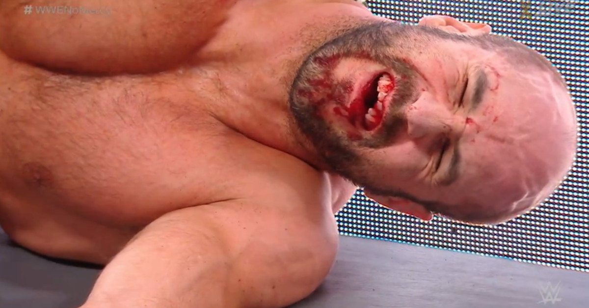 Wrestling got real, and one champion was left a bloody mess at WWE No Mercy