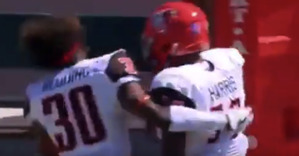 One player may have concussed himself while trying to celebrate with his team