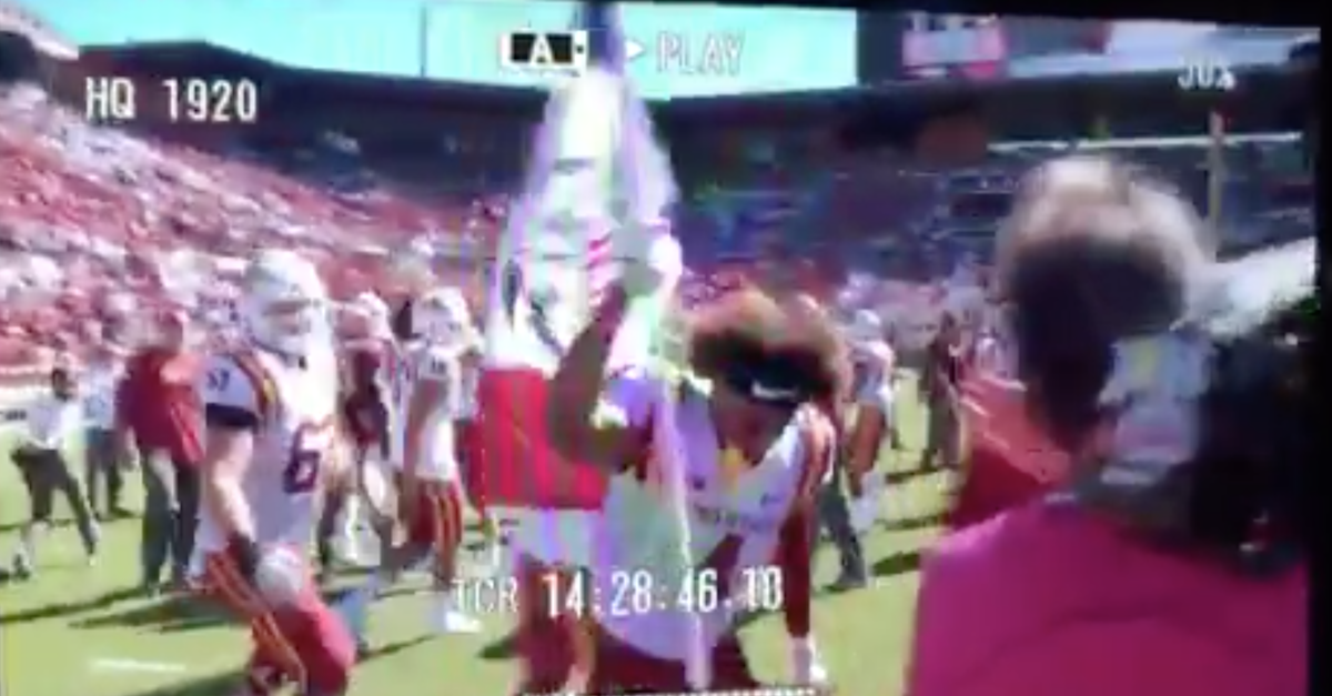 Iowa State player yells “Who’s your daddy” to Baker Mayfield, another plants flag on OU field