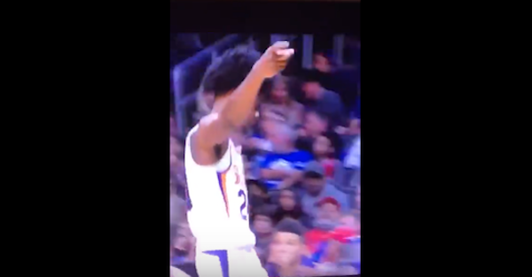 No. 4 overall pick made a gun motion at a fan before appearing to yell, “F**k you”