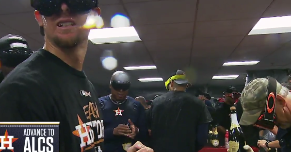 ALDS celebration got very NSFW and FOX cut the live mic off a second too late